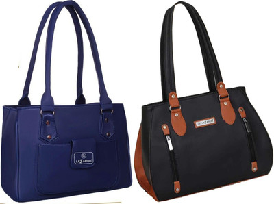 Lazzaroo Women Blue, Black Shoulder Bag(Pack of: 2)
