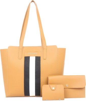 black spade Women Yellow Tote(Pack of: 3)