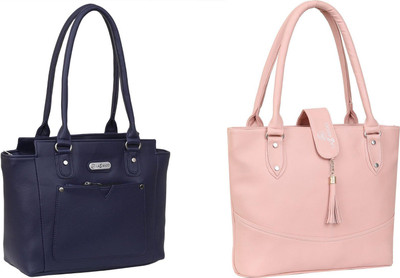 Lazzaroo Women Blue, Pink Shoulder Bag(Pack of: 2)