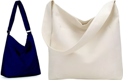 Trendycraft Women Blue, White Shoulder Bag(Pack of: 2)