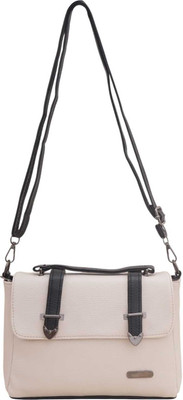 DAISYFLORA Women White Sling Bag