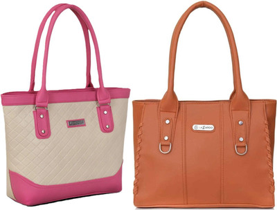 Lazzaroo Women Beige, Pink, Tan Shoulder Bag(Pack of: 2)