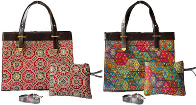 CRAFTWELL Women Multicolor Tote(Pack of: 4)