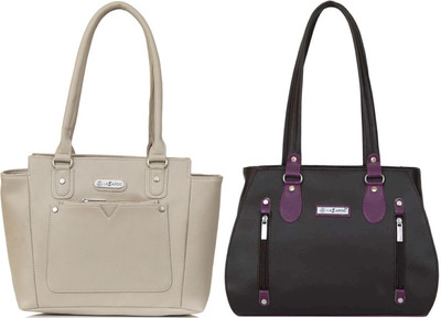 Lazzaroo Women Beige, Multicolor Shoulder Bag(Pack of: 2)