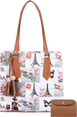 claspNclutch Women White, Multicolor Hand-held Bag(Pack of: 2)