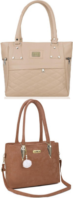 khatushyam collection Women Beige, Brown Hobo(Pack of: 2)