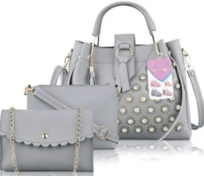 AARAALS collection Girls Grey Handbag(Pack of: 3)