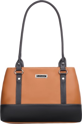 Elegant Women Tan, Black Shoulder Bag