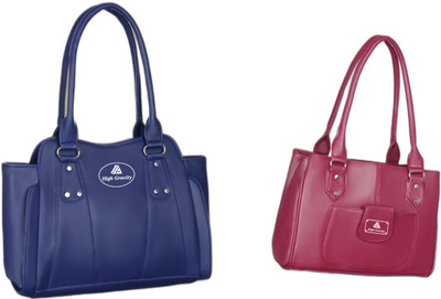 High Gravity Women Maroon, Blue Handbag(Pack of: 2)
