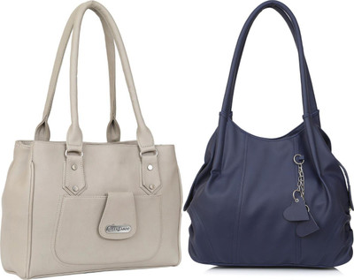 Lazzaroo Women White, Blue Shoulder Bag(Pack of: 2)