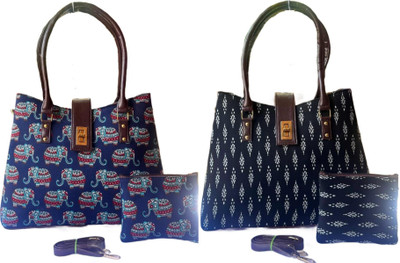 CRAFTWELL Women Multicolor Tote(Pack of: 2)