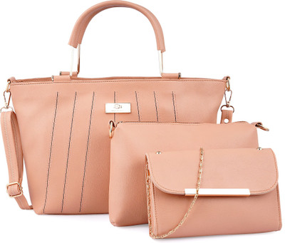 Women Marks Women Beige Hand-held Bag(Pack of: 3)
