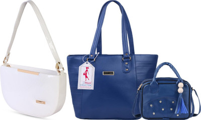 MSK Collection Women White, Blue Messenger Bag