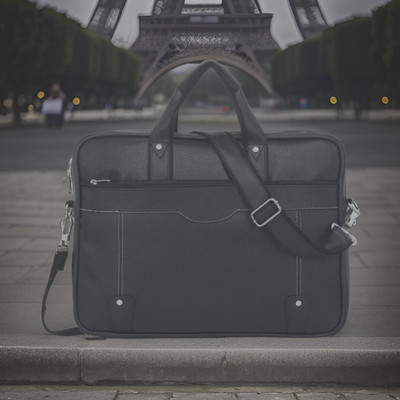 JairaJ Unisex Synthetic Leather Laptop Shoulder Messenger Bag men women Waterproof Messenger Bag(Black, 687 L)