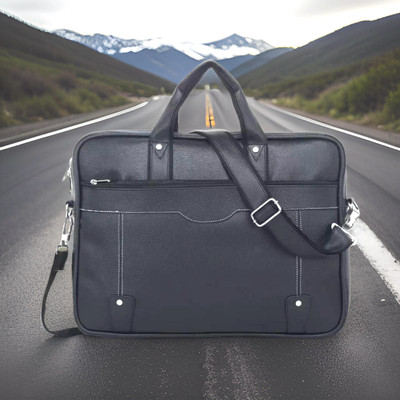 JairaJ Unisex Synthetic Leather Laptop Shoulder Messenger Bag men women Waterproof Messenger Bag(Black, 2790 L)