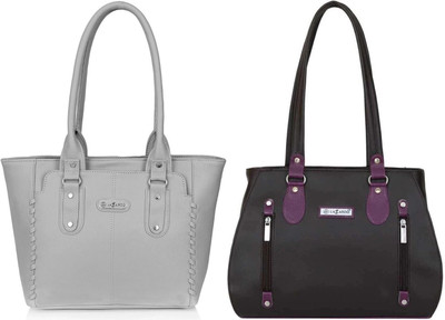 Lazzaroo Women Grey, Multicolor Shoulder Bag(Pack of: 2)