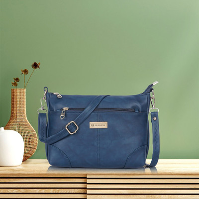 Golden Star Women Blue Hand-held Bag