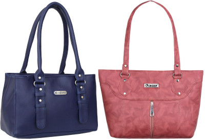 Lazzaroo Women Blue, Pink Shoulder Bag(Pack of: 2)