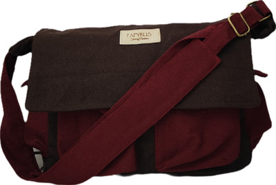 PAPYRUS Men & Women Brown, Maroon Messenger Bag