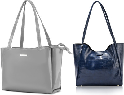 Trendycraft Women Grey, Blue Shoulder Bag(Pack of: 2)