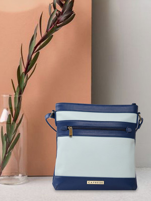 Caprese Men & Women Blue Sling Bag