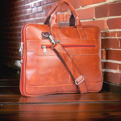 Shivra Men & Women Tan Messenger Bag