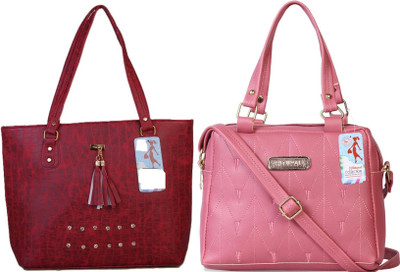 MSK Collection Women Maroon, Red Messenger Bag(Pack of: 2)