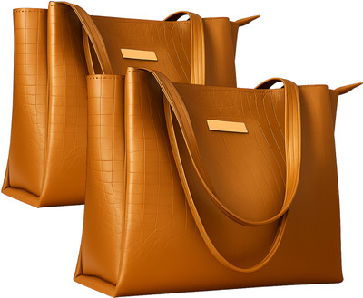 Vedara Women Tan, Tan Messenger Bag(Pack of: 2)