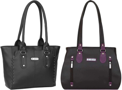 Lazzaroo Women Black, Multicolor Shoulder Bag(Pack of: 2)