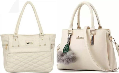 the monaina ceapt Women White Shoulder Bag(Pack of: 2)