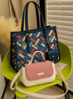 s.p. pearls Women Multicolor Tote(Pack of: 2)