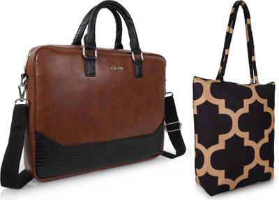 CIMONI Men & Women Tan, Black Messenger Bag(Pack of: 2)