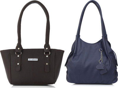 Lazzaroo Women Brown, Blue Shoulder Bag(Pack of: 2)