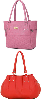 Plama Women Pink, White Handbag