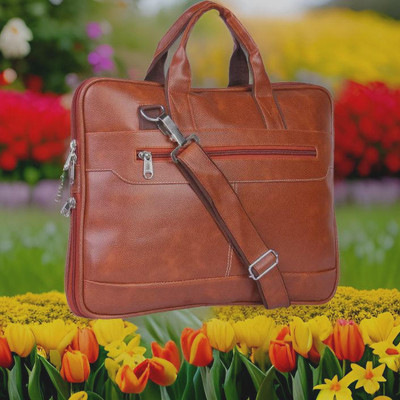 Shivra Men & Women Tan Messenger Bag
