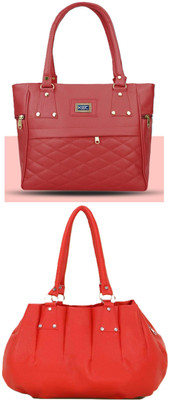KSC Women Maroon, White Handbag
