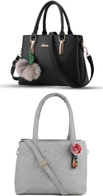 khatushyam collection Women Black, Grey Hobo(Pack of: 2)