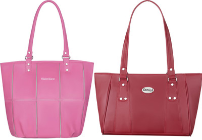 semiize Women Pink, Maroon Shoulder Bag(Pack of: 2)