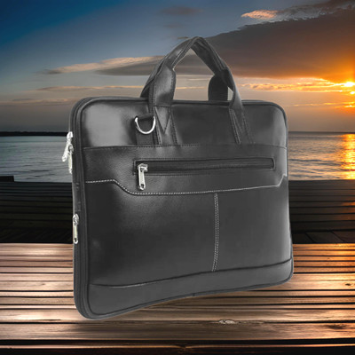 Shivra Men & Women Black Messenger Bag