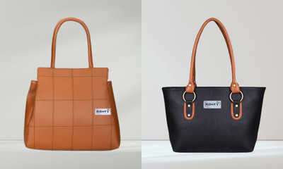 Ronty Women Black, Tan, Tan Shoulder Bag(Pack of: 2)