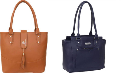 Lazzaroo Women Tan, Blue Shoulder Bag(Pack of: 2)
