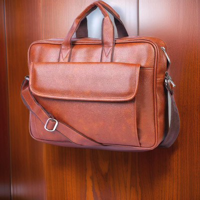 Shivra Men & Women Tan Messenger Bag