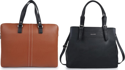 CIMONI Men & Women Tan, Black Messenger Bag(Pack of: 2)