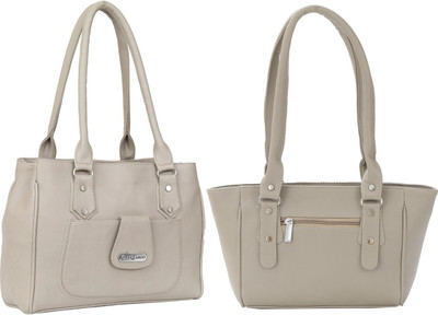Lazzaroo Women White, Beige Shoulder Bag(Pack of: 2)