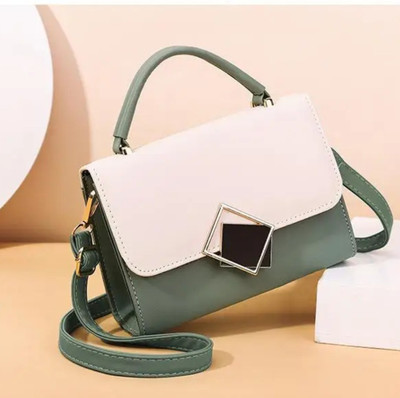 RAYVER CREATION Women White, Green Sling Bag