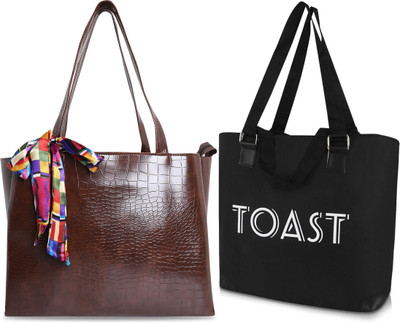 HBC Women Brown, Black Shoulder Bag(Pack of: 2)