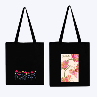 Peach Blossom Women Black Messenger Bag(Pack of: 2)