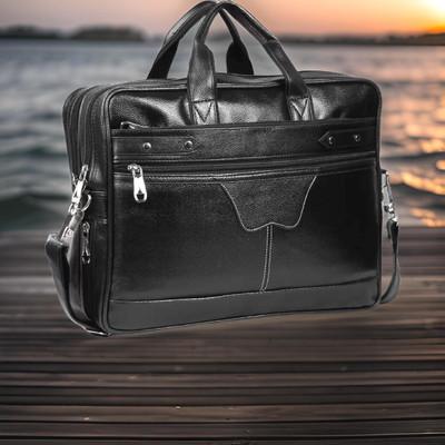 Shivra Men & Women Black Messenger Bag