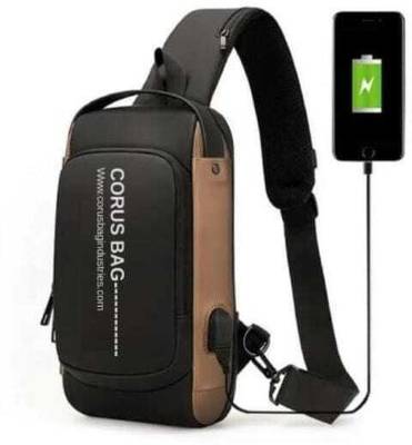 CORUS Men & Women Black Messenger Bag