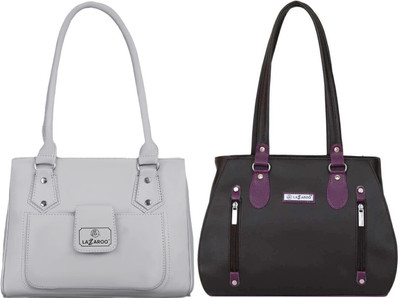 Lazzaroo Women Grey, Multicolor Shoulder Bag(Pack of: 2)